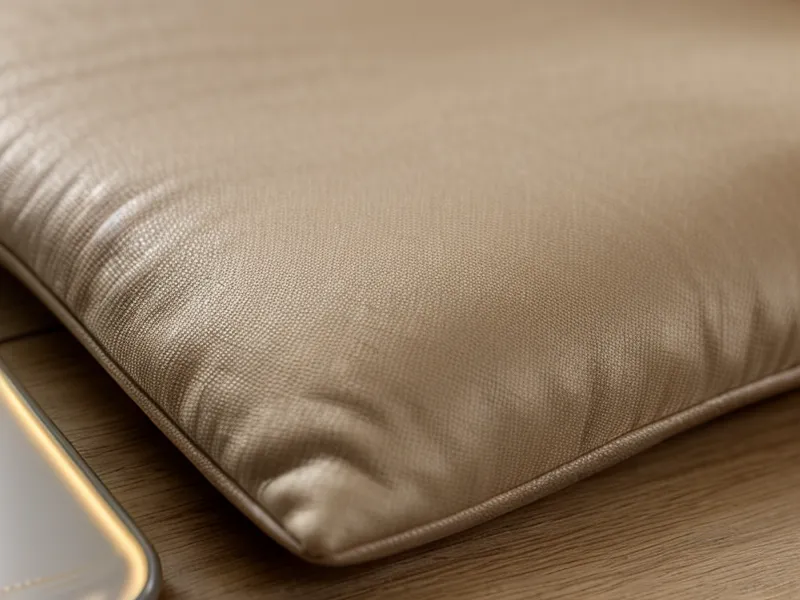 Casque audio sur un coussin en lin à côté d'un smartphone, séance d'auto-hypnose pour un sommeil réparateur
