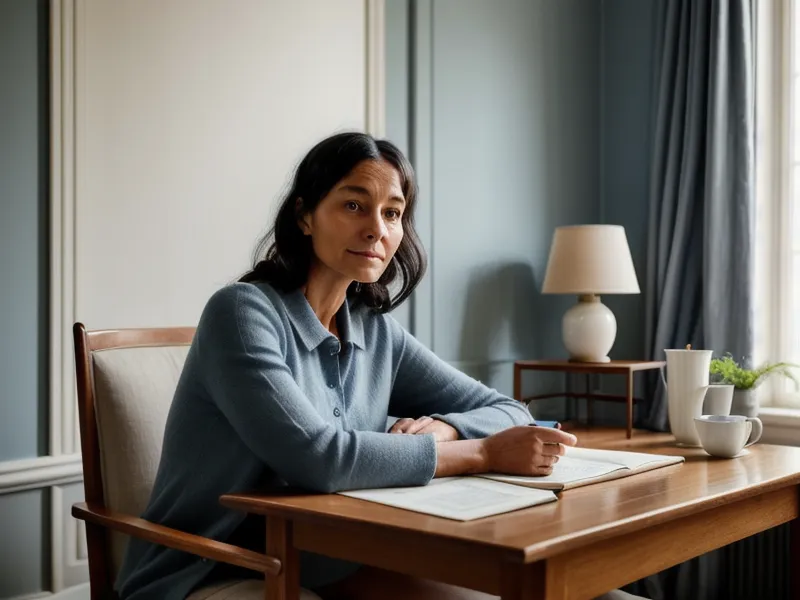 Tasse de thé sur un bureau de gestionnaire de paie, pause dans un témoignage d'hypnose sur la confiance en soi