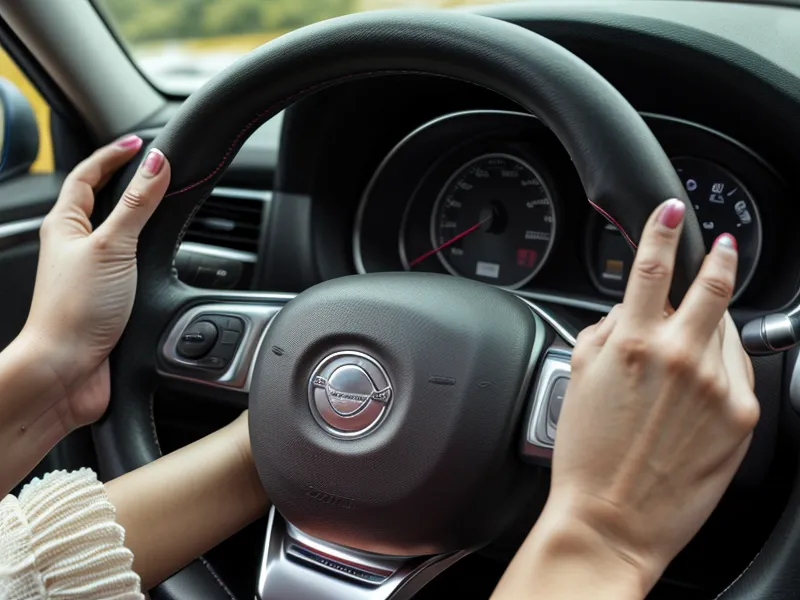 Mains sereines sur un volant de voiture, signe d'une meilleure gestion du temps grâce à l'auto-hypnose