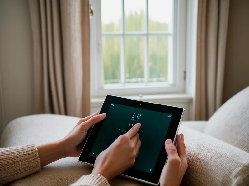 Mains tenant un smartphone affichant une application de séances d'hypnose