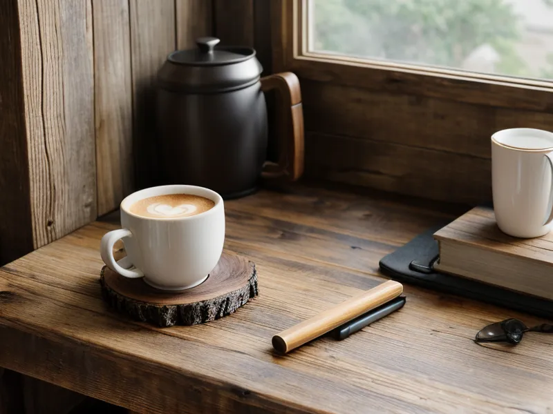 Casque audio et tasse de café sur un bureau, rituel d'hypnose pratique contre l'impatience
