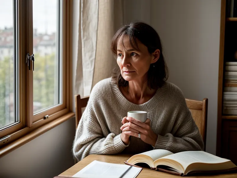 Livre et tasse de thé près d'une fenêtre un soir de pluie à Dijon, retour d'expérience sur la déconnexion des écrans